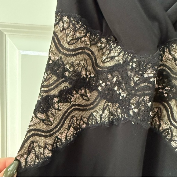 VTG 90s NICOLE MILLER Black/Pink Lace Bodycon Dress Vintage Y2K Whimsygoth Sz8 - Picture 8 of 8